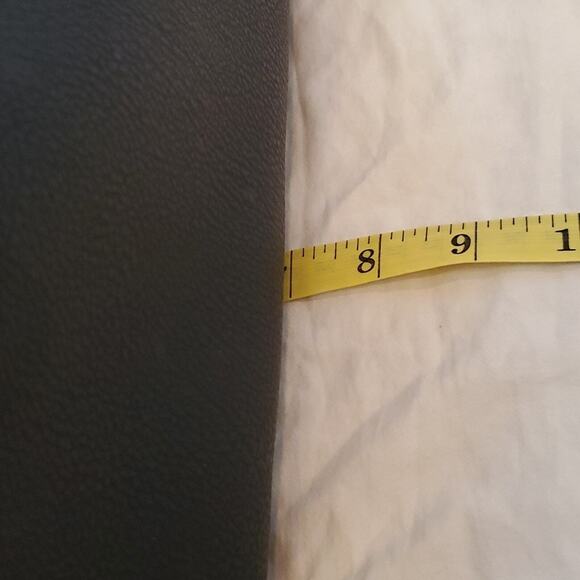 Black Rivet Purse Two Tone Black and Cognac Double Handle Bag w/Shoulder Strap - Picture 10 of 16